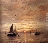 Hendrik Willem Mesdag Coucher De Soleil painting